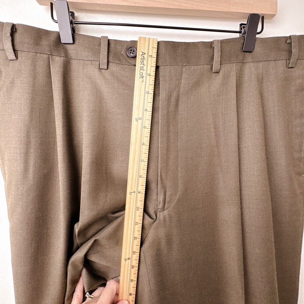VIntage Lauren Ralph Lauren Y2K Pleated Trousers Mens 38x34 Tan Cuffed - Picture 6 of 7